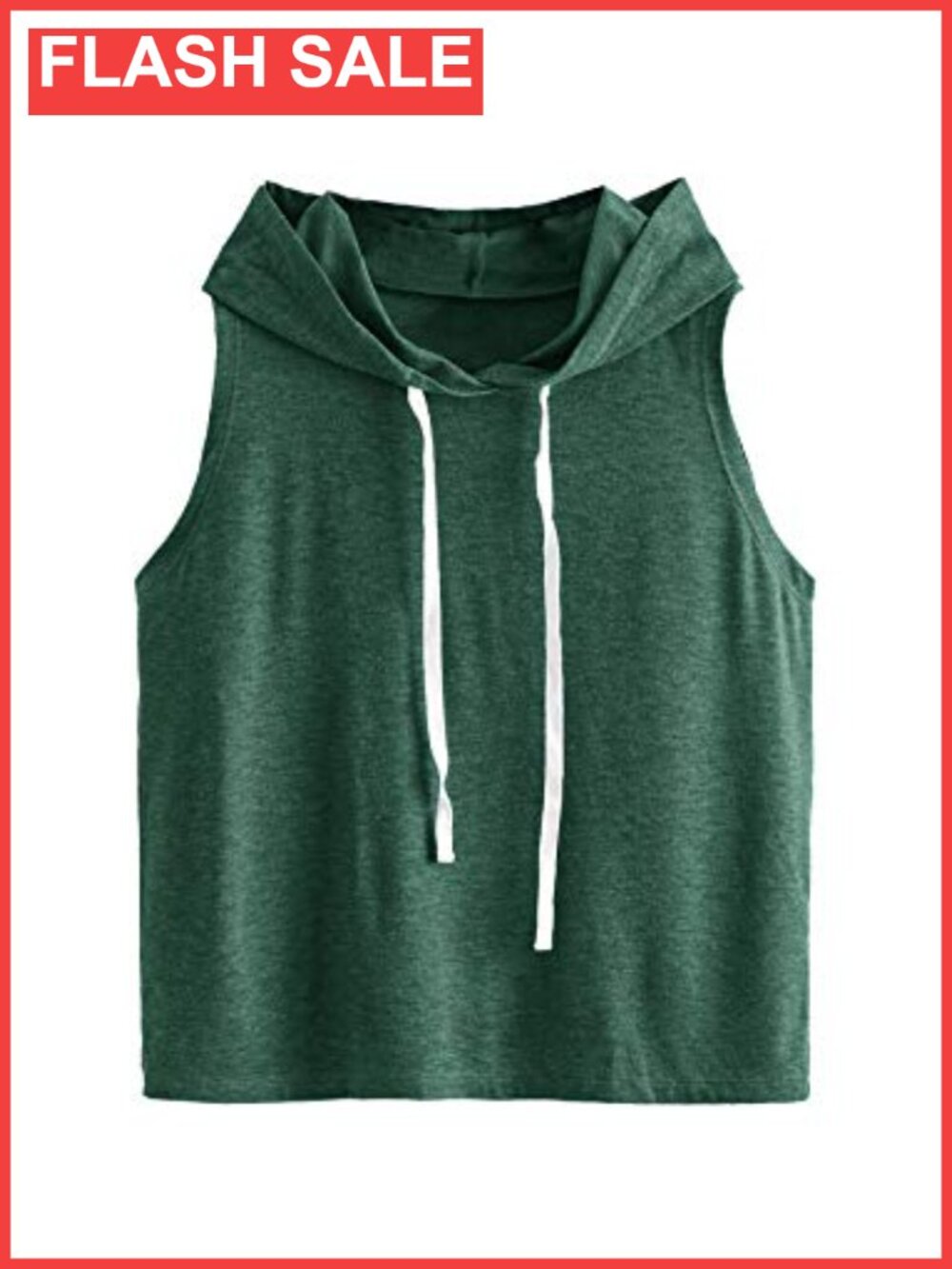 Sleeveless Hooded Workout Tank Top Drawstring Athleisure